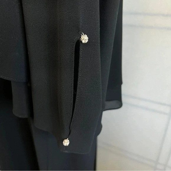 vintage PATRA STENAY Layered Lined Black Dress Crystal Buttons Size 14 - Picture 7 of 12